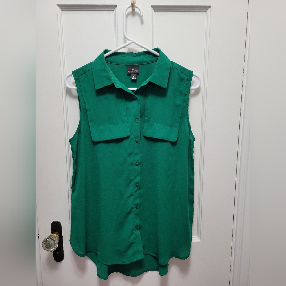Women's small blouse. Emerald green, Worthington.
